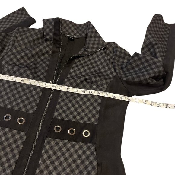 MICHAEL TYLER 🇨🇦 Coat Size Medium Zip Up Houndstooth Pattern Stretchy - Picture 9 of 9